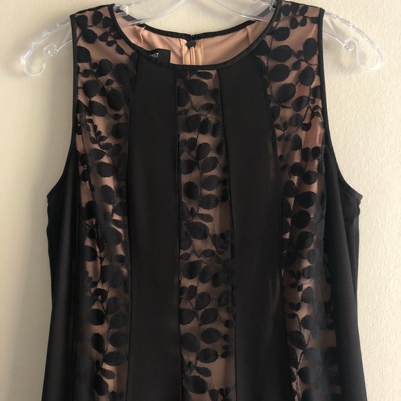 Nine West Fit and Flare Black & Nude Lace Dress - Picture 7 of 8